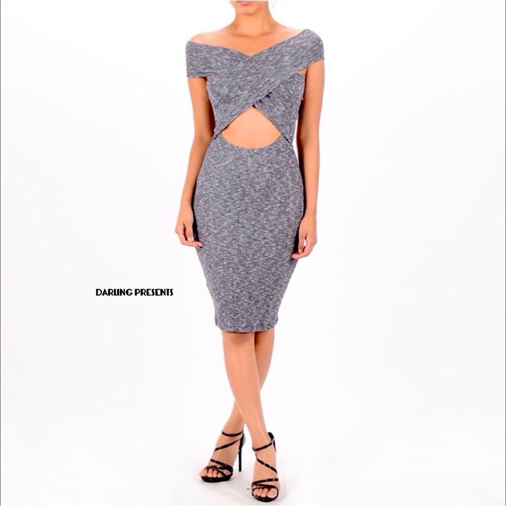 Auditions X Cutout Dress Women Color Gray Size  L